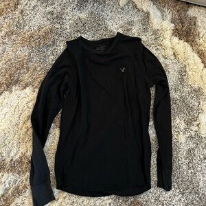 American Eagle Outfitters Dark Gray Thermal Top